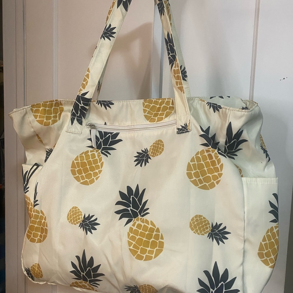 Pineapple Print Tote Bag - Yellow and Black